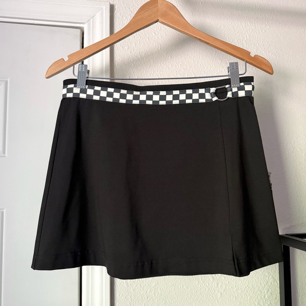 LBH black checker‎ knit mini skirt